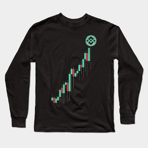 Vintage Stock Chart Binance BNB Coin To The Moon Trading Hodl Crypto Token Cryptocurrency Blockchain Wallet Birthday Gift For Men Women Kids Long Sleeve T-Shirt by Thingking About